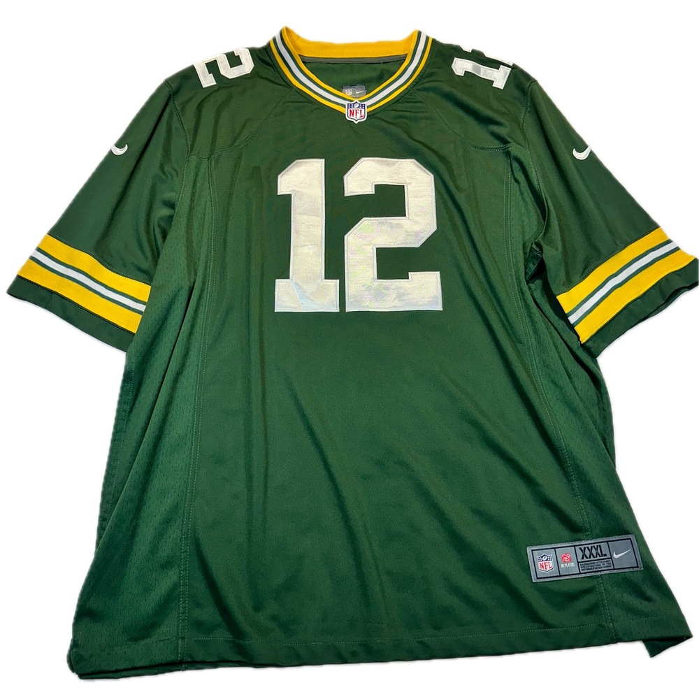 Nike Green Bay Packers Aaron Rodgers 12 Jersey Mens XXXL Green Stitched NFL